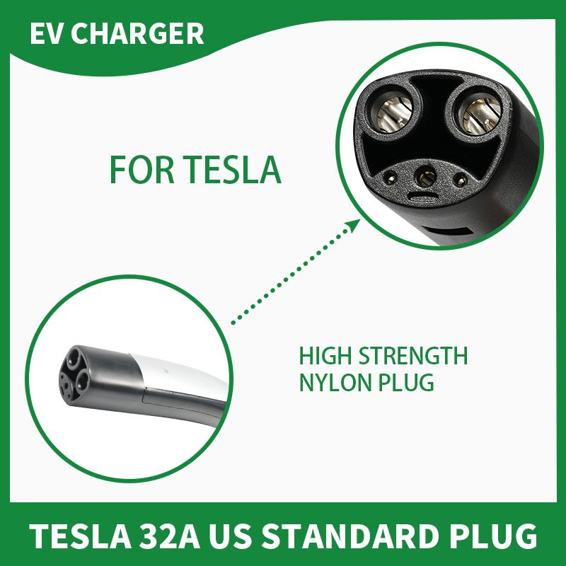 Pengecas EV Tesla 32A dengan Skrin LED