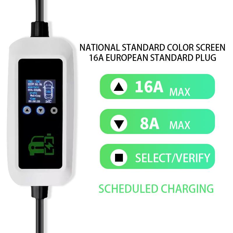 16A Chinese Standard EV Charger with LED Screen