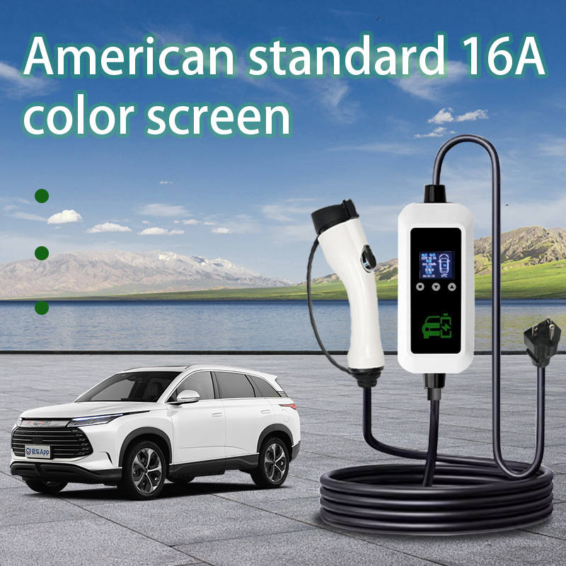 16A US Standard EV Charger with LED Screen16A US Standard EV Charger with LED Screen