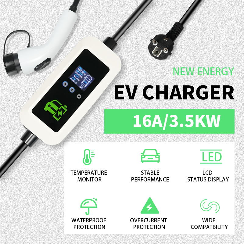 Cargador EV estándar chino de 16 A con pantalla LED