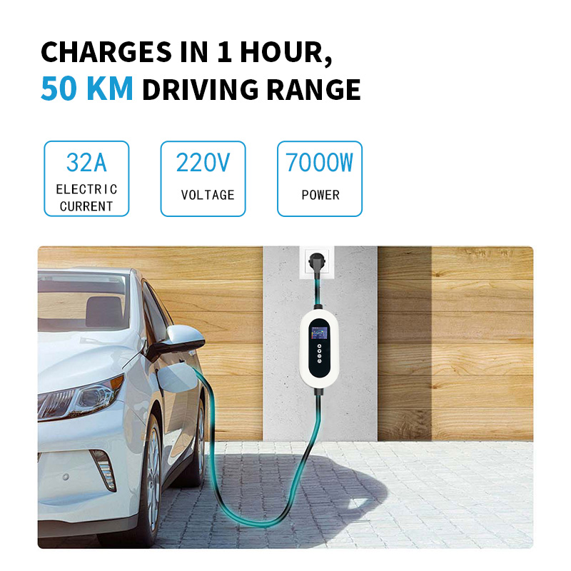 32A Chinese Standard EV Charger with LED Screen