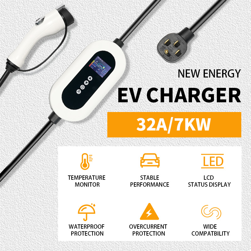 Pengecas EV Standard AS 32A dengan Skrin LED