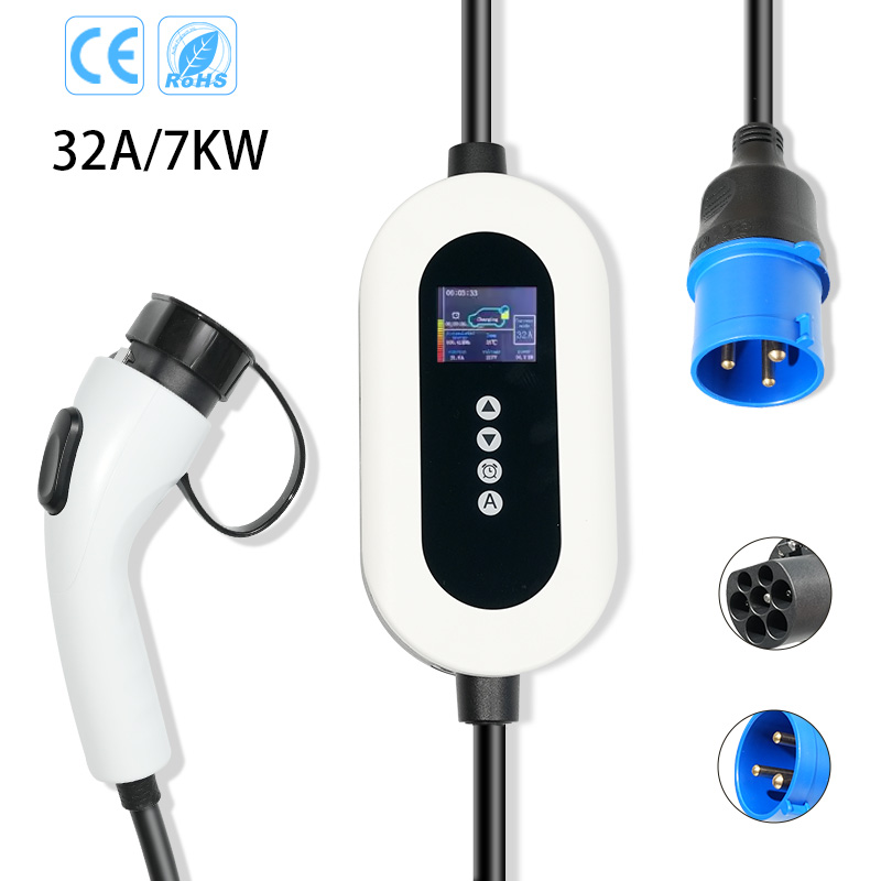 Carregador EV padrão chinês 32A com tela LED